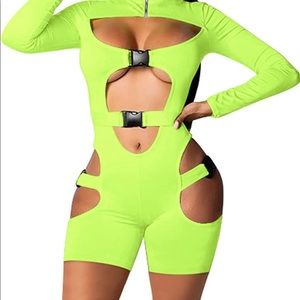 Neon green bodysuit